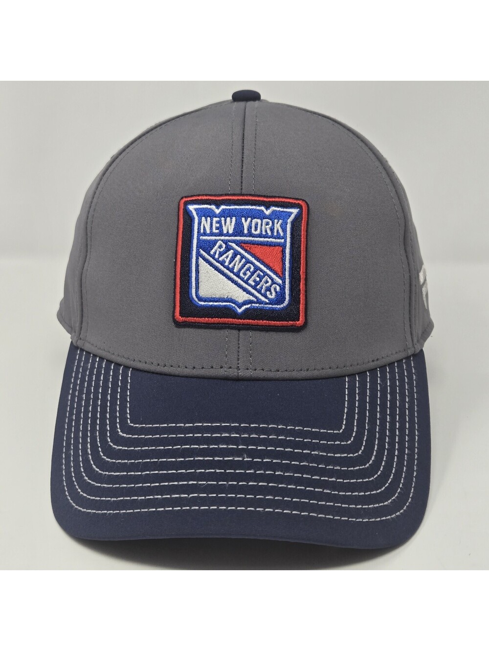 New York Rangers Fanatics Pro Hat Gray Blue NHL Hockey Adjustable Cap Logo